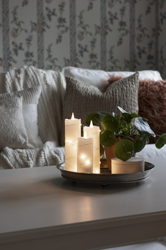 Konstsmide LED Echtwachskerze weiß 15,2cm