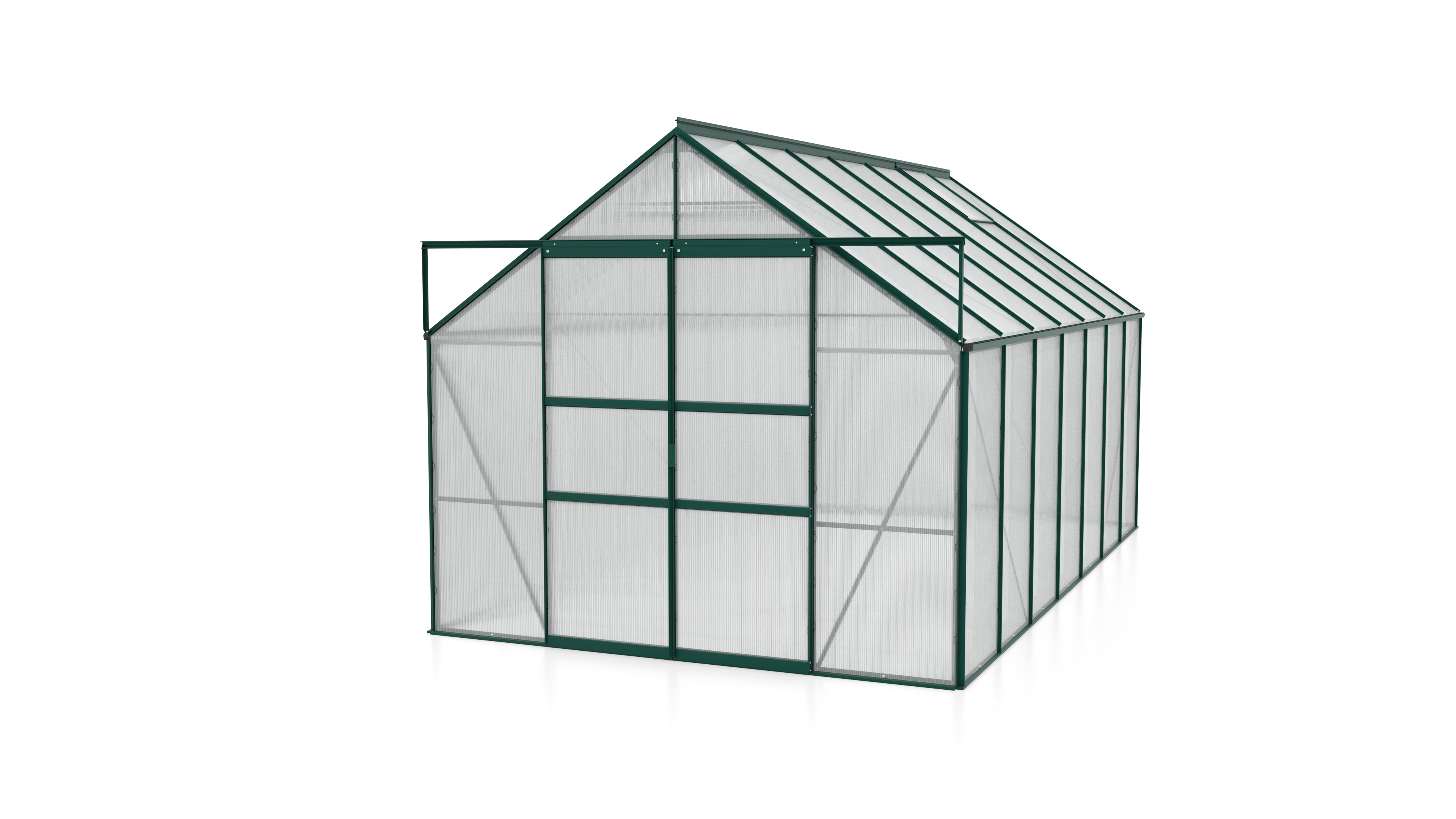 Vitavia Gewächshaus Mars 11500 inkl. 2 Dachfenstern - 11,5 m² -dunkelgrün-4 mm Hohlkammerplatten