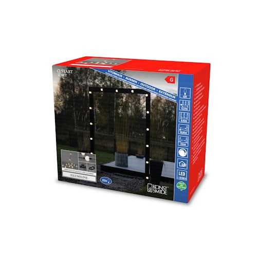 Konstsmide Weihnachtsbeleuchtung LED Lichterkette 30 runde opalfarbene Birnen,warmweiße Dioden