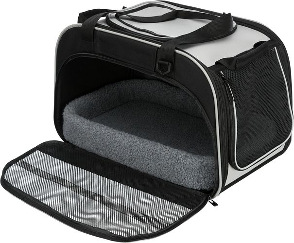 TRIXIE Wohn- und Transporttasche Valery, 29 × 31 × 49 cm, schwarz/grau