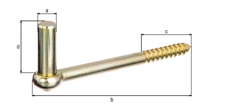 Alberts® Kloben z.Einschrauben Dorn ⌀16 mm L:165 mm Gewinde-L: 70 mm galvgelbvz.