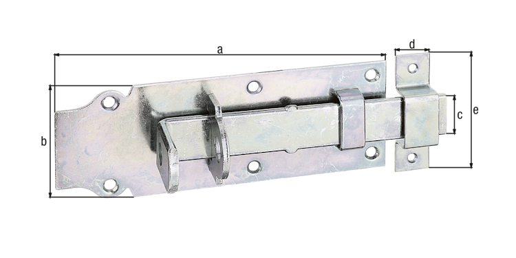 Alberts® Schlossriege galvanisch verzinkt dickschichtpasiviert, Platte LxB180x64mm 116743