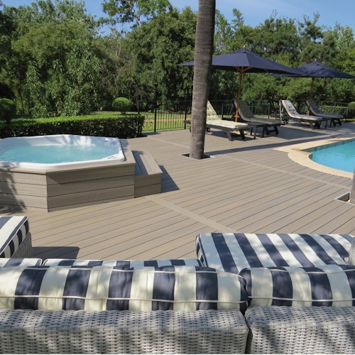 Fiberdeck Premium WPC-Terrassendiele RHK Light grey 23 x 138 mm