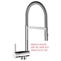Wasserhahn Vorfenster Küchenarmatur, Umklappbar 6 CM, LINKER HEBEL, mit 360° schwenkbarem Auslauf und abnehmbare 2 strahl Handbrause