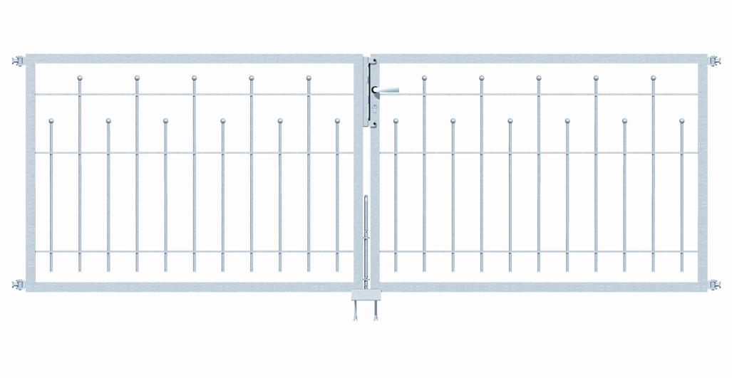 Zaunsystem Madrid Doppeltor-verzinkt-1000 mm