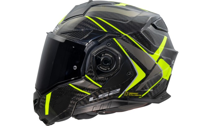LS2 Klapphelm FF901 Advant X Carbon XXL Schwarz / Neongelb Future II
