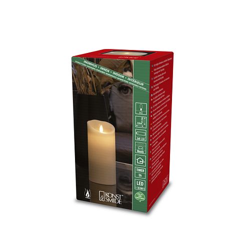 Konstsmide Weihnachtsbeleuchtung  LED Echtwachskerze 3D Flamme 17,7cm