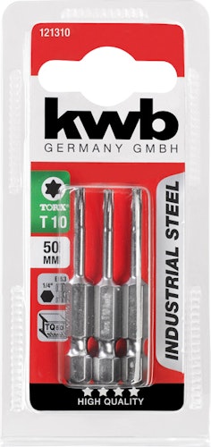 kwb 3 Bits 50mm Torx 10 Indus. SB 121310
