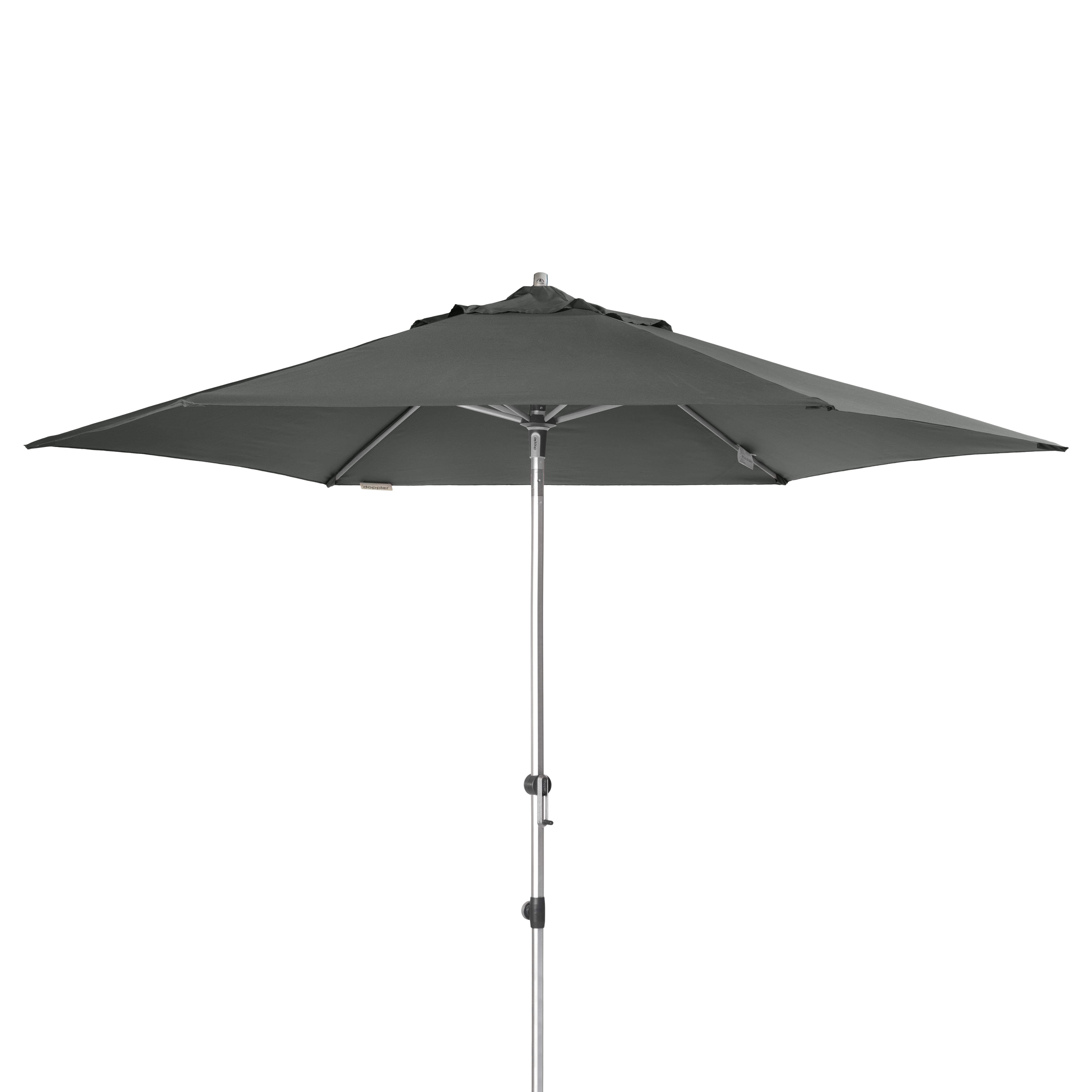 doppler Mittelmastschirm EXPERT 320 Auto-Tilt, Aluminium Silber / 100 % Polyester 180 g/m² Anthrazit