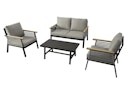Garden Pleasure Lounge-Set DENIA, Aluminium Anthrazit / Rope / Kissen 100 % Polyester