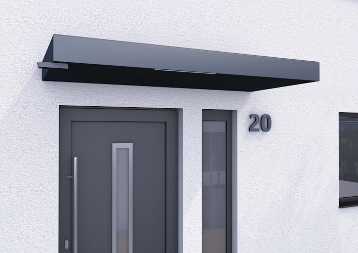 Gutta Rechteckvordach BS Plus 300 Sondermaß inkl. Wasserspeier  (neues Modell)