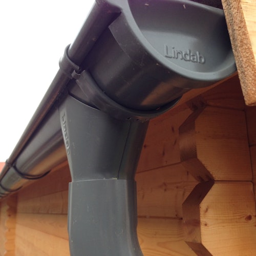 Metall Dachrinnenset für Skan Holz Carport Schwaben Breite 434 cm mit Kunststofffallrohr(en)