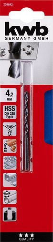 kwb HSS Spiralbo DIN338  4,2 mm SB 209642