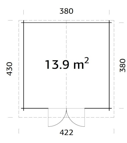 Palmako Gartenhaus Lotta 13,9 m² - 34 mm
