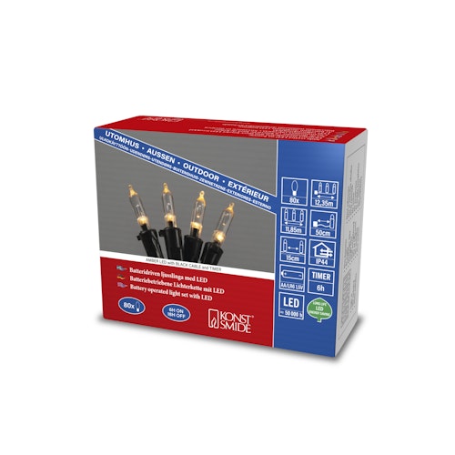 Konstsmide Weihnachtsbeleuchtung LED Mini-Lichterkette Länge 12,35 Meter