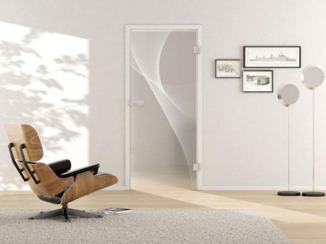 Griffwerk Glasdrehtür (VSG) 3D 623 VSG PURE WHITE matt 834x1972x8.8mm Studio/Office DIN R