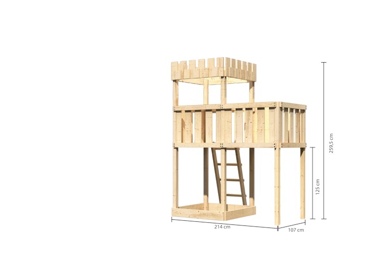 Akubi Kinderspielturm Ritterburg Löwenherz mit Anbauplattform
