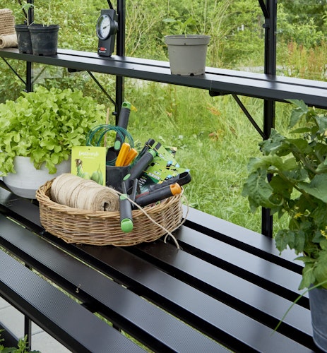 Halls Lamellentisch für Gewächshaus Qube Square schwarz