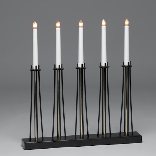 Konstsmide Weihnachtsbeleuchtung  Metallleuchter schwarz/messingfarben