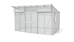 Vitavia Gewächshaus Aura 11500 inkl. 5 Fenstern - 11,5 m² 10 mm Hohlkammerplatten Alu-blank eloxiert