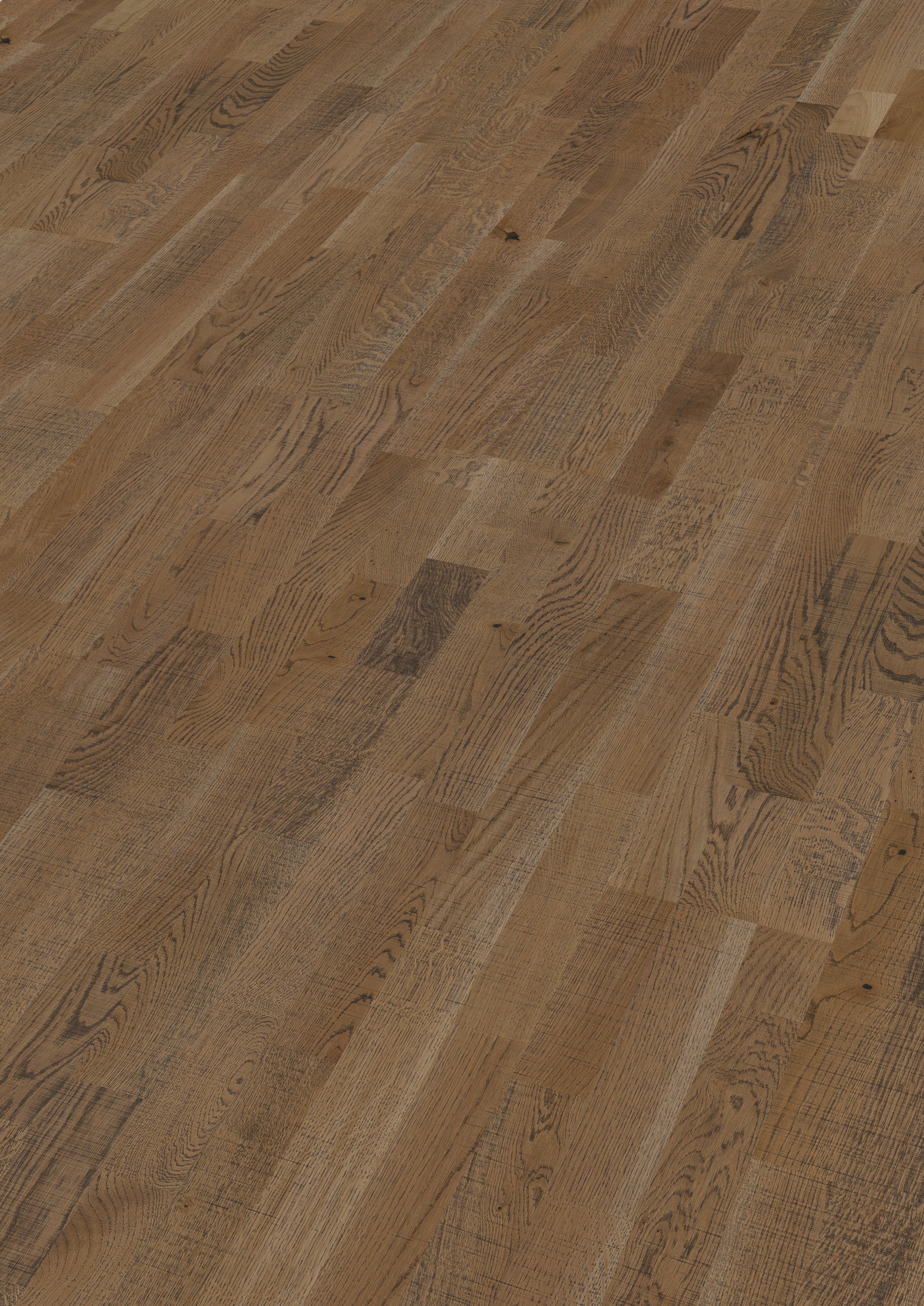 MEISTER Parkettboden longlife PC 200 2400 x 200 x 13 mm 9040 Eiche lebhaft olivgrau Vintage-Struktur, gebürstet ultramat...