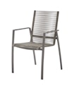 Vorschaubild Diamond Garden Stapelstuhl VALENCIA, Edelstahl Dunkelgrau / Rope Grau / Alu-Armlehnen