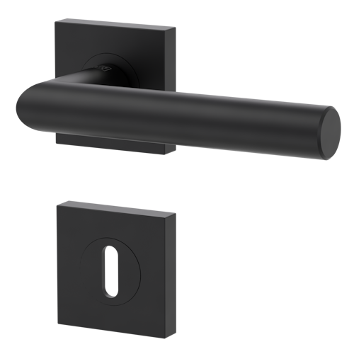 Griffwerk LUCIA PROFESSIONAL PVD+ Schraubtechnik GK3 Rosetten eckig Buntbart Graphitschwarz PVD+