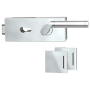 Vorschaubild Griffwerk PURISTO 1.0 -Edelstahl poliert Ganzglastürbeschlagset -3-teiliger Bandsatz -mit Griff CORINNA -CHR/EM -PZ