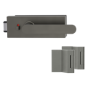 Vorschaubild Griffwerk Glastürbeschlag PURISTO S mit Griff AVUS smart2lock Flüster 3-tlg. Bänder VAYA 291 AVUS Kaschmirgrau