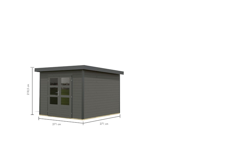 Karibu Metall-Holzgartenhaus Hybridhaus Pluto A/B - 28 mm/0,5 mm
