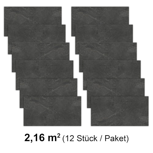 Revét Vinyl Wandfliese Slate Matt 60 x 30 cm