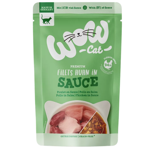 WOW Cat Saucen-Menü mit Filetstückchen - Katzenassfutter