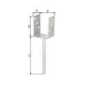 Vorschaubild Alberts® U-Pfostenträger 104x60x4mm Betonanker Riffelstahl für verschiedene Pfostenstärken