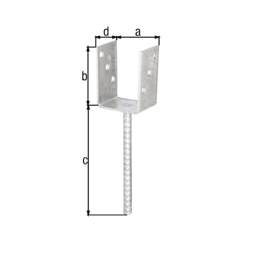 Alberts® U-Pfostenträger 104x60x4mm Betonanker Riffelstahl für verschiedene Pfostenstärken