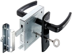 Alberts® Kastenschloss Lochung BB mit Nachtriegel galv. blau verzinkt 118x100 mm 