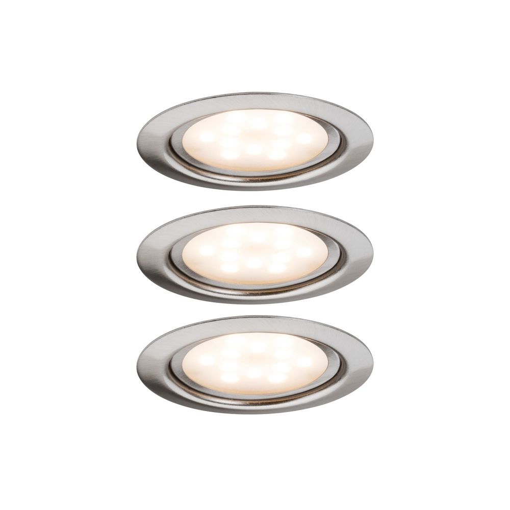 Paulmann LED Möbeleinbauleuchten 3er-Set Micro Line Eisen gebürstet