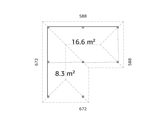 Palmako Pavillon Bianca 24,9 m² Set 214 Slide - 28 mm