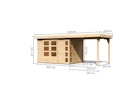 Karibu Woodfeeling Gartenhaus Kerko 3/4/5/6 mit 240 cm Schleppdach - 19 mm