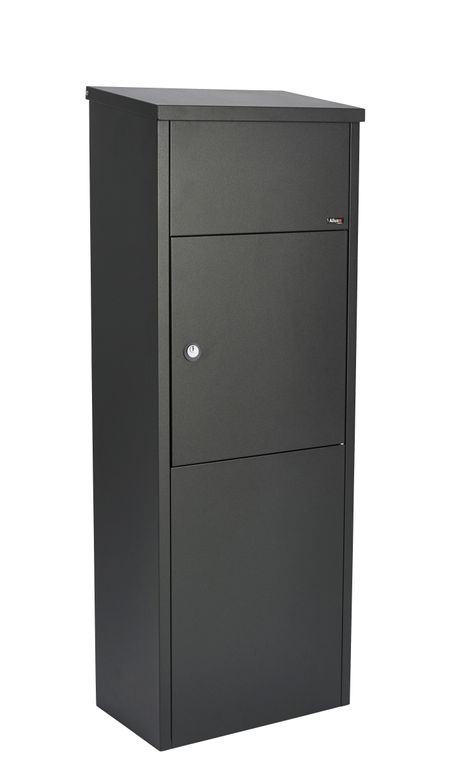 ALLUX 600  Paket-Briefkasten - Schwarz mit Euro Schloss