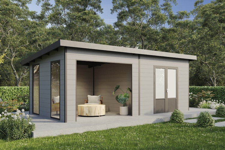 Wolff Finnhaus WPC Gartenhaus Tona 5024 mit Wandpaket - 28 mm