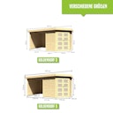 Vorschaubild Karibu Gartenhaus Goldendorf 3/5 mit 240 cm Schleppdach + Seiten- und Rückwand - 19 mm