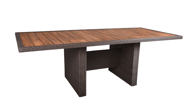 Garden Pleasure Gartenmöbel Set BRAGA 02, Tisch 220 x 100 + 8 Sessel, Polyrattan / Akazie / Kissen 100 % Polyester