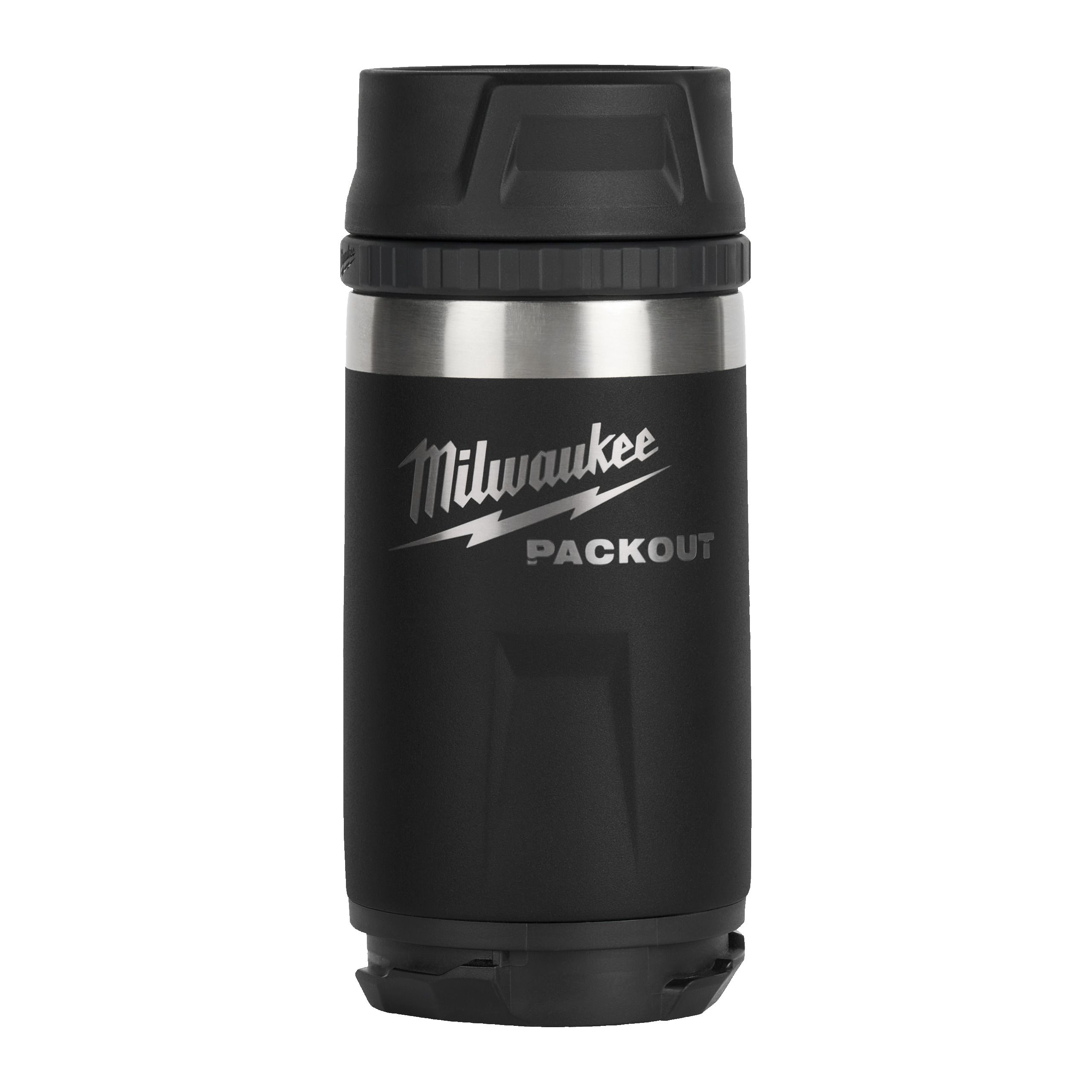Milwaukee ﻿PACKOUT Isolierbecher 355 ml mit Trinkdeckel, schwarz 4932498978