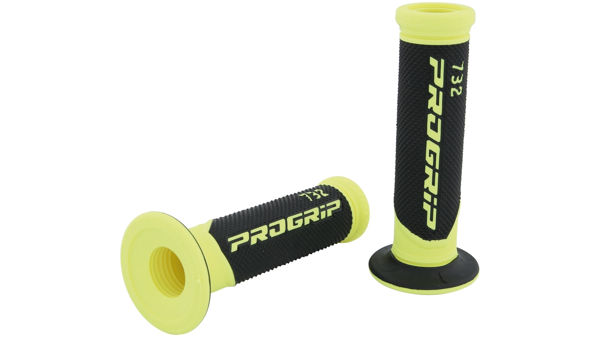 Progrip Griffgummi 732 Gelb / Schwarz Fluo Offen Paar Ø22/25mm Länge 125mm