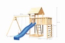 Vorschaubild Akubi Kinderspielturm Lotti mit Satteldach inkl. Wellenrutsche, Doppelschaukelanbau, Anbauplattform und Kletterwand