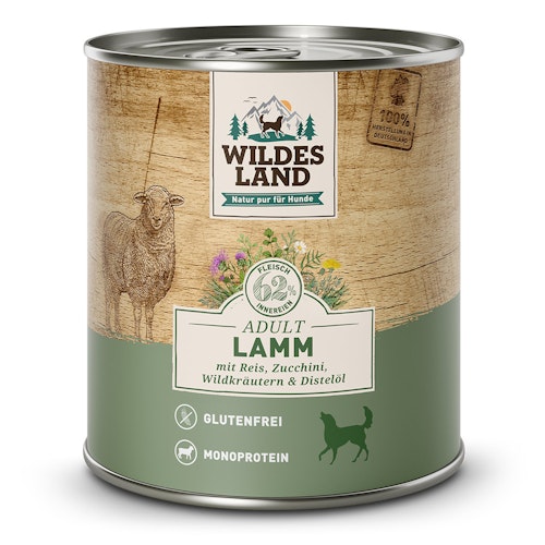 Wildes Land Hundenassfutter 800g