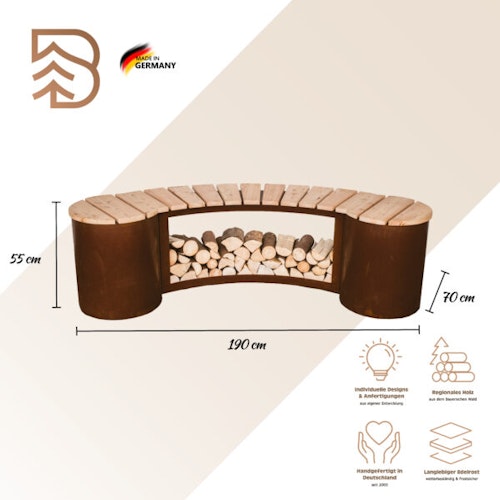 Badeko Bank „Pforzheim“ in Edelrostoptik