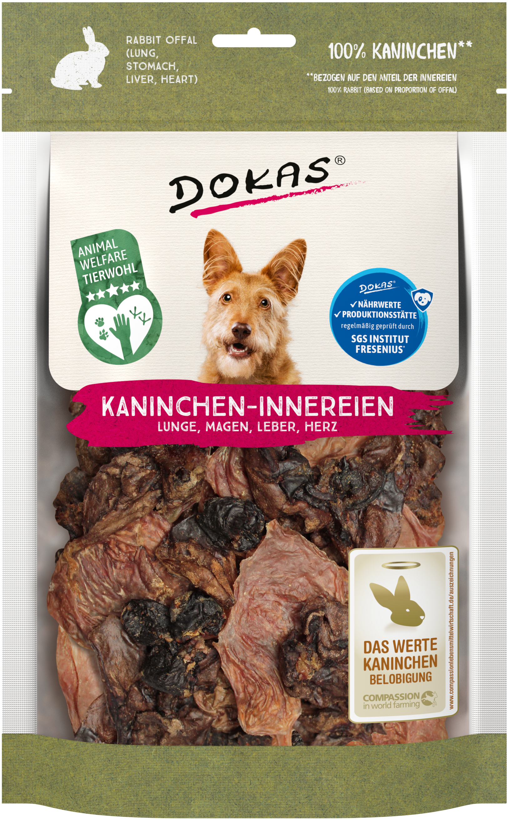 Dokas Hund Kaninchen-Innereien 100g