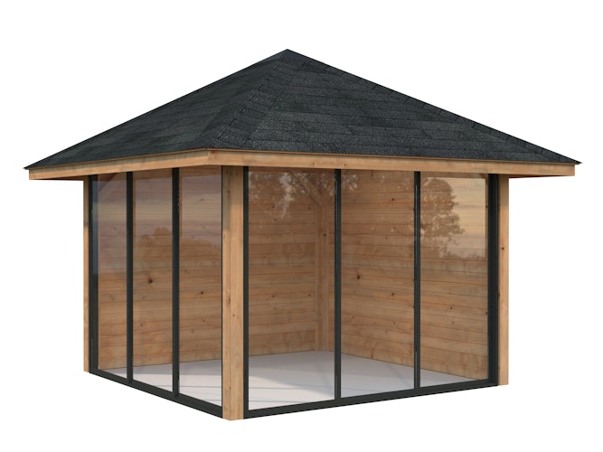 Palmako Pavillon Bianca 8,3 m² Set 501 Slide Plus mit Isolierglas-Schiebetüren - 28 mm