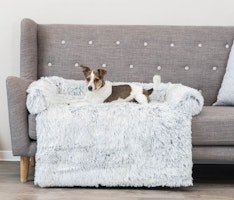 TRIXIE Polster-Schondecke Harvey, eckig, 90 × 90 cm, weiß-schwarz